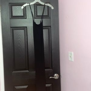 Long black cross back  dress